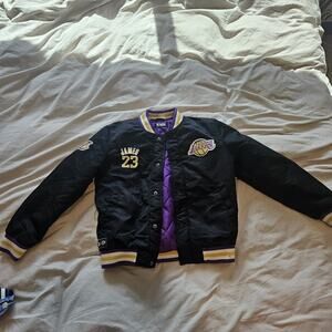 NBA Los Angeles Lakers LeBron James #23 Varsity Bomber Jacket Kid Youth Age 9/10